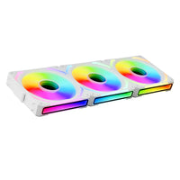 1 x RAW Customer Returns TZMRIT Block Fan Module 120 UNI FAN, RGB fan 120mm, Infinity Mirror Daisy-Chain ARGB fan triple pack with controller, white - RRP €29.99