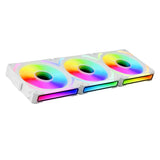 1 x RAW Customer Returns TZMRIT Block Fan Module 120 UNI FAN, RGB fan 120mm, Infinity Mirror Daisy-Chain ARGB fan triple pack with controller, white - RRP €29.99