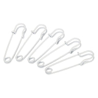 1 x Brand New sourcing map 50pcs Paper Clip Safety Pins 2.48 Inch Large Metal Paper Clip Sewing Pins for Sheets Skirts Crafts Paper Clip Brooch Making White - RRP €19.2