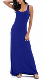 1 x RAW Customer Returns EXCHIC Women Casual Solid Sleeveless Maxi Dress Summer Sexy Beach Tank Top Dresses M, Royal Blue  - RRP €33.23