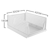 1 x RAW Customer Returns DYOUen Wardrobe Drawer Boxes, Stackable Closet Organizer, Foldable Storage Boxes for Home Organization White 4  - RRP €36.99