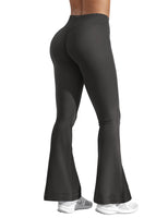 1 x RAW Customer Returns ZAAYO Flared Leggings Women High Waist Slim Fit Flared Leggings Soft Breathable Yoga Pants Booucut Flared Pants Suitable for Yoga Fitness Casual Work Dance Black XL - RRP €28.22