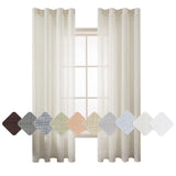 1 x RAW Customer Returns MIULEE Cross Linen Curtains Pure Color Translucent Bedroom Curtains Modern Transparent Decoration for Window Living Room Bedroom Dining Room Kitchen Living Room 2 Sheets 140x245cm Cream - RRP €31.25