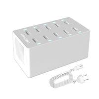 1 x RAW Customer Returns Anncay USB Multi Charger 10 Slots 50W Each with Intelligent Adaptive Fast Charging Technology Suitable for iPhone 11 12 13 Samsung S22 S21 Xiaomi HUAWEI OnePlus etc. - RRP €27.99