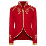 1 x RAW Customer Returns Men s Medieval Clothing Long Sleeve Prince Tuxedo Steampunk Frack Victorian Gothic Coat Blazer Carnival Jacket Halloween Costume Masquerade Uniform Red 2XL - RRP €24.0