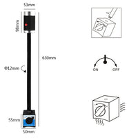 1 x RAW Customer Returns Machine lamp with magnetic base, magnetic LED lathe lamp 9W flexible waterproof arm light with magnetic base for workbench workshop, lathe, CNC milling machine, metal milling machine - RRP €40.99