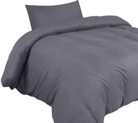 1 x RAW Customer Returns Utopia Bedding bed linen 135x200 set - microfiber duvet cover 135x200 cm 1 pillowcase 50x75 cm - grey - RRP €12.99