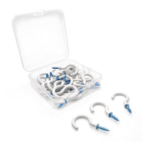 1 x RAW Customer Returns Pack of 30 screw hooks ceiling hooks with protective plastic cover white - RRP €6.99