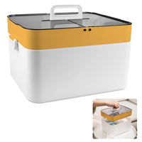 1 x RAW Customer Returns Kleemeiero Storage Boxes with Lid Medicine Cabinet Large Double Layer First Aid Box Medicine Cabinet Medicine Box Large Medicine Case Medicine Cabinet Box with Carry Handle 28.5 x 21 x 21 cm Yellow  - RRP €25.19