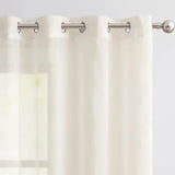 1 x RAW Customer Returns TOPICK Voile Curtain with Eyelets Sheer Curtains Transparent Gauze Curtain Pair Eyelet Curtains for Living Room Bedroom 245 cm x 140 cm H x W Set of 2 Light Beige - RRP €29.23