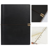 1 x RAW Customer Returns FYY a5 ring binder,a5 ring binder,refillable a5 ring binder,PU Leather Document Holder,Refillable A5 Leather Notebook Ring Binder 6-ring Refillable Binder-Black - RRP €13.37