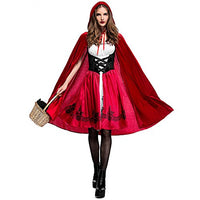 1 x RAW Customer Returns Women s Little Red Riding Hood Adult Carnival Costume Long Dress and Cape with Hood Performance Outfit Halloween Mardi Gras Festive Party Dress Fairy Tale Cosplay Disguise Outfits Clothing Red, M  - RRP €38.27