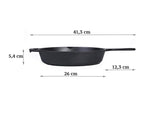 1 x RAW Customer Returns WEES-CK enameled cast iron frying and serving pan, round, 26 cm, suitable for all types of stoves including induction black matt and dishwasher safe with silicone handle protection - RRP €63.98