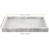 1 x RAW Customer Returns MUKCHAP Rectangular Marble Bathroom Tray, 30 x 20 x 3 cm, Marble Vanity Tray, Marble Dresser Storage Tray - RRP €38.99