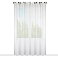 6 x Brand New Flying Curtains 2 x decorative curtains 145x270cm for living room bedroom Window curtain with loops eyelets for room Decoration panel curtains Modern Home Room Decor P-TY-1 White - RRP €122.4