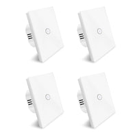 1 x RAW Customer Returns Smart Light Switch, WiFi Alexa Light Switch 1 Gang, Tempered Glass Touch Switch, Works with Alexa Google, APP Remote Control, Timing Function, Neutral Wire Required, White 4 Pack - RRP €70.58