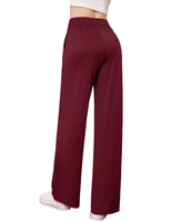 1 x RAW Customer Returns Tapata women s wide leg pants elegant with pockets high waist tailored yoga pants, Tall Long Regular Petite for everyday wear elegant pants red, S - RRP €38.3