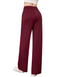 1 x RAW Customer Returns Tapata women s wide leg pants elegant with pockets high waist tailored yoga pants, Tall Long Regular Petite for everyday wear elegant pants red, XL - RRP €40.33