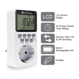 1 x RAW Customer Returns KETOTEK Programmable Digital Timer Socket Plug Electronic Timer LCD Display 20 Groups on off 16A 3600W Electrical Socket Timer 24 hours 7 Days Energy Saving AC220V - RRP €18.68