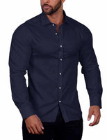 1 x RAW Customer Returns COOFANDY shirts men s regular fit business shirt casual shirts easy iron for suits, business, weddings, leisure - long sleeve shirts for men long sleeve shirt navy blue XL - RRP €32.16