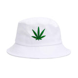 4 x Brand New Marijuana Leaf Bucket Hat, Bucket Hat, Foldable, Unisex, White, One Size - RRP €96.0