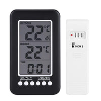 1 x RAW Customer Returns Indoor Outdoor Thermometer, Home Thermometer, LCD Digital Indoor Outdoor Thermometer Clock Temperature Meter Wireless Transmitter with - RRP €26.4