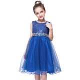 1 x Brand New SXSHUN Dresses Girls Princess Dress Tulle Costume Party Dress Pageant Lace Sleeveless Cocktail Dress with Embroidered Sequins, Orange, 98 - RRP €14.11