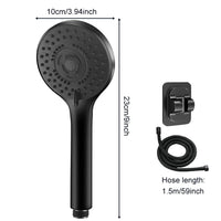 1 x RAW Customer Returns Shower head with hose, 7 modes shower shower head water saving, shower head with 1.5m shower hose and shower head holder, hand shower shower head, no drilling black  - RRP €15.12