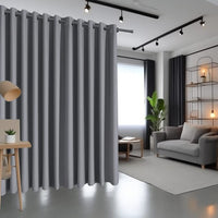 1 x RAW Customer Returns PANOVOUS Room Divider Curtain Opaque - Extra Large Curtains Living Room Sliding Curtains for Bedroom Partition Curtain Opaque Eyelet Curtain, Grey, 1 Piece H 244 x W 457 cm - RRP €76.62