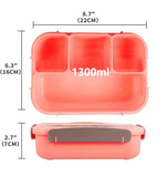 1 x RAW Customer Returns Meider lunch box with 4 compartments, the bento box contains a spoon, robust and leak-proof, BPA-free lunch box, snack box for school and picnic snack box pink  - RRP €7.04