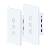 1 x RAW Customer Returns WiFi Smart Light Switch, UseeLink Tempered Glass Touch Screen Switch US, 3 Gang 1 Way, Compatible with Alexa Google Home, Remote Control, Timer, Neutral Wire Required, 2.4 GHz Only 2 PCS  - RRP €40.21