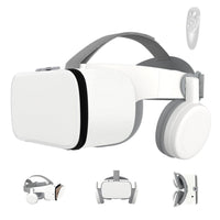 1 x RAW Customer Returns LONGLU VR Glasses for iPhone and Android Phones, 3D Virtual Reality Glasses with Wireless Headphones for Imax Movies and Games with a Remote Control White  - RRP €129.98