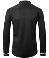 1 x Brand New JACKETOWN Business Shirts Men s Long Sleeve with Chest Pocket Shirt Elegant Men s Stand-Up Collar Slim Fit Easy-Iron Men s Long Sleeve Shirt Black White XL - RRP €34.27