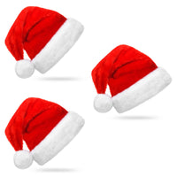 26 x Brand New Shengruili Christmas hat, 3 pieces plush Santa Claus hat, unisex red Christmas hats for adults and children, Christmas hat set, Santa hat, Christmas hats for children and adults - RRP €183.04