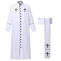 1 x Brand New BPURB Men s Clergy Robe Vestments of the Catholic Priest of the Church Father Mass Chasuble Vestments XXXL, white  - RRP €54.43