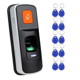 1 x RAW Customer Returns uoweky Access Control Fingerprint Freestanding RFID Biometric Reader with Card Holder SD Card 10pcs RFID 125KHz Blue Keychain - RRP €49.27