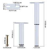 1 x RAW Customer Returns JUMPENGATP Set of 2 Furniture Feet, Height Adjustable Feet 180-330mm, Stainless Steel Furniture Feet, White Adjustable Feet, for DIY Furniture - RRP €21.6