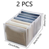 1 x RAW Customer Returns Pack Foldable Mesh Storage Box, Foldable Storage Boxes for Clothes, Closet Organizer, Wardrobe Organizer, Closet Organizer Wardrobe, 7 Compartments, for Underwear, Socks, Jeans - RRP €16.09