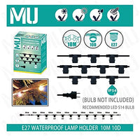 1 x RAW Customer Returns Mu 10M outdoor fairy lights, outdoor expandable to 1000W, 10 lamp holders E27 weatherproof Ip65, outdoor fairy lights power decoration for garden party wedding garden wedding 10M, black - RRP €25.54