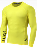 1 x RAW Customer Returns LAFROI - Men s Rash Guard Protective Shirt, Long Sleeve, UPF 50 , Compression, CLYYB, Asym Yellow,M - RRP €24.99