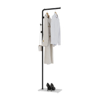 1 x RAW Customer Returns LOFTPLUS Coat Rack Stable Metal Clothes Rack - 170cm Coat Rack Stand with 3 Hooks for Clothes, Hat, Bag, Jacket Rack for Living Room, Bedroom, Office Black  - RRP €68.84