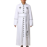 1 x Brand New BPURB Men s Clergy Robe Vestments of the Catholic Priest of the Church Father Mass Chasuble Vestments XXXL, white  - RRP €54.43