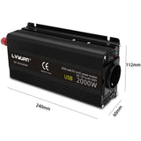 1 x RAW Customer Returns LVYUAN inverter 12V 230V 2000W voltage converter with 2 USB ports - RRP €58.99