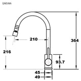 1 x RAW Customer Returns ONECE kitchen faucet with 2 modes shower, kitchen faucet high pressure sink faucet made of stainless steel, 360 rotatable mixer tap for kitchen, matt - RRP €39.99