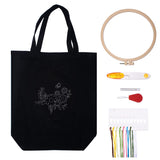 7 x Brand New VOC voice of customer Embroidery Kit for Beginners with Pattern Black Canvas Tote Bag for DIY Craft Sewing Cross Stitch Cross Stitch Kit Includes Needle Cartridge Color Yarn and Needle. - RRP €142.8