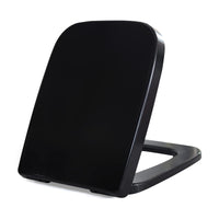 1 x RAW Customer Returns Fanmitrk Black WC seat square with soft close, toilet lid with quick release function, Duroplast toilet lid, toilet seat attachment from above - RRP €56.46