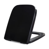 1 x RAW Customer Returns Fanmitrk Black WC seat square with soft close, toilet lid with quick release function, Duroplast toilet lid, toilet seat attachment from above - RRP €56.46