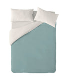 1 x RAW Customer Returns Textilhome - Reversible double duvet cover set in LISA microfibre, bed 135 150 240x220cm Includes 2 pillowcases 70x40 cm. Aquamarine Ivory colour - RRP €27.99