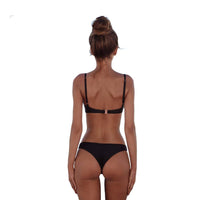 1 x RAW Customer Returns meioro Bikini Sets for Women Push Up Thong Low Waist Swimsuit Bikini Set Swimwear Beachwear XL, Black  - RRP €26.99