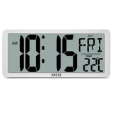 1 x RAW Customer Returns XREXS Digital Wall Clock with 13.46 LCD Display Wall Clock with Calendar, Alarm Clock, Temperature and Timer, Alarm and Clarity, Calendar for Decoration Battery Included  - RRP €35.99